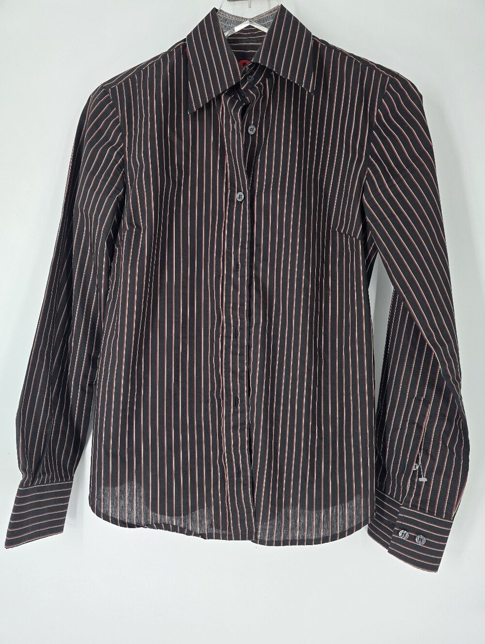Dolce & Gabbana Women's Black Stripe Button Down Shirt Blouse Size 40 US 4